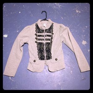 Self Esteem Zip Flared Grey Lace Medium Jacket